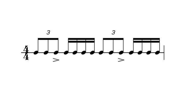 Buddy's Roll 1 drum rudiment notation